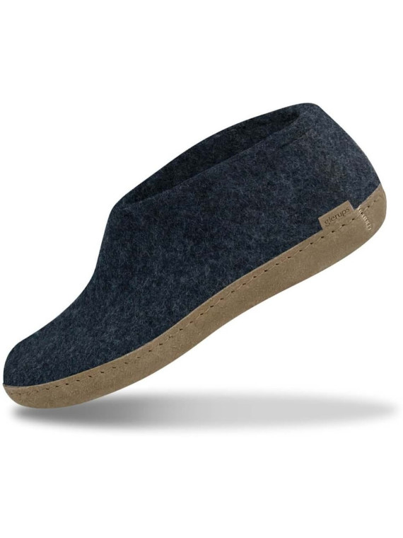 chaussons en laine glerups mi-montants couleur bleu denim