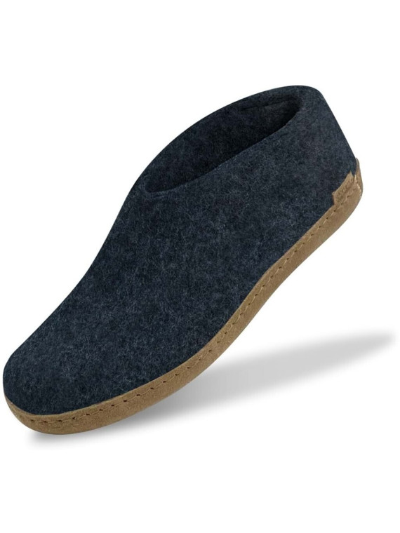 chaussons en laine glerups mi-montants couleur bleu denim