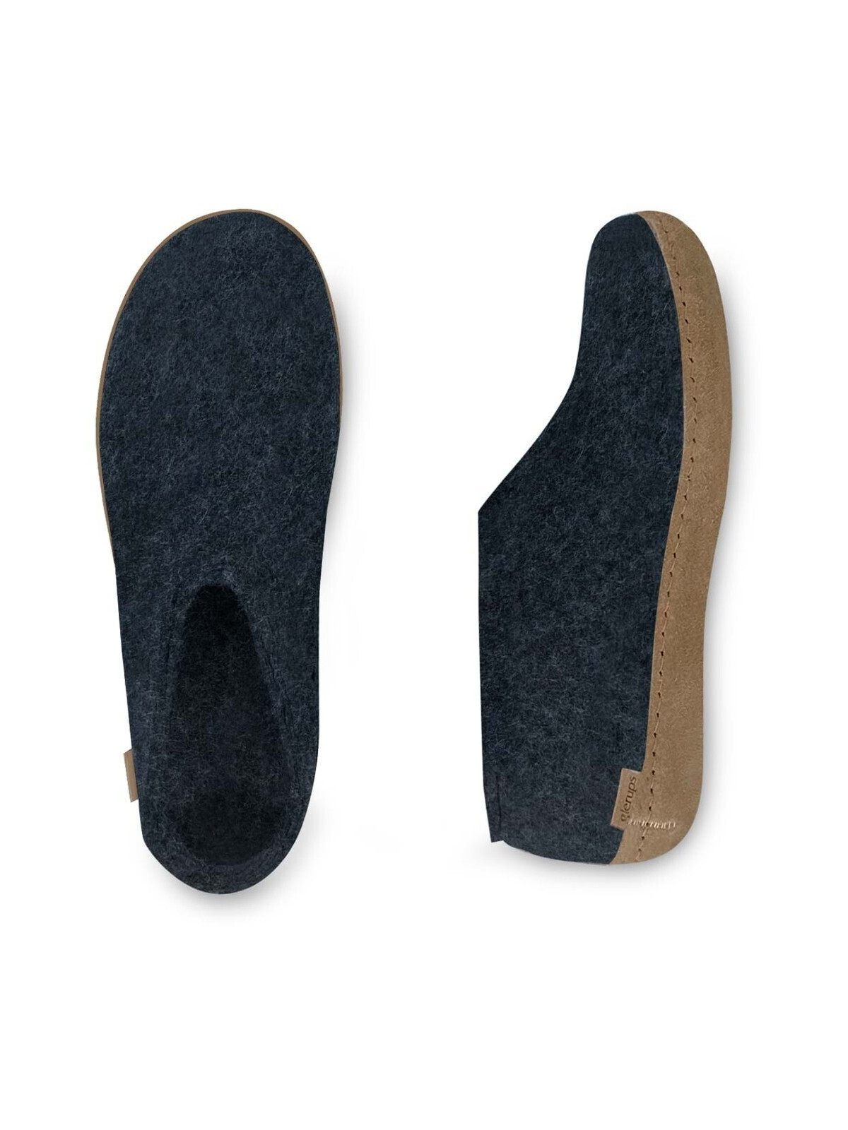 chaussons en laine glerups mi-montants couleur bleu denim
