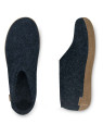chaussons en laine glerups mi-montants couleur bleu denim
