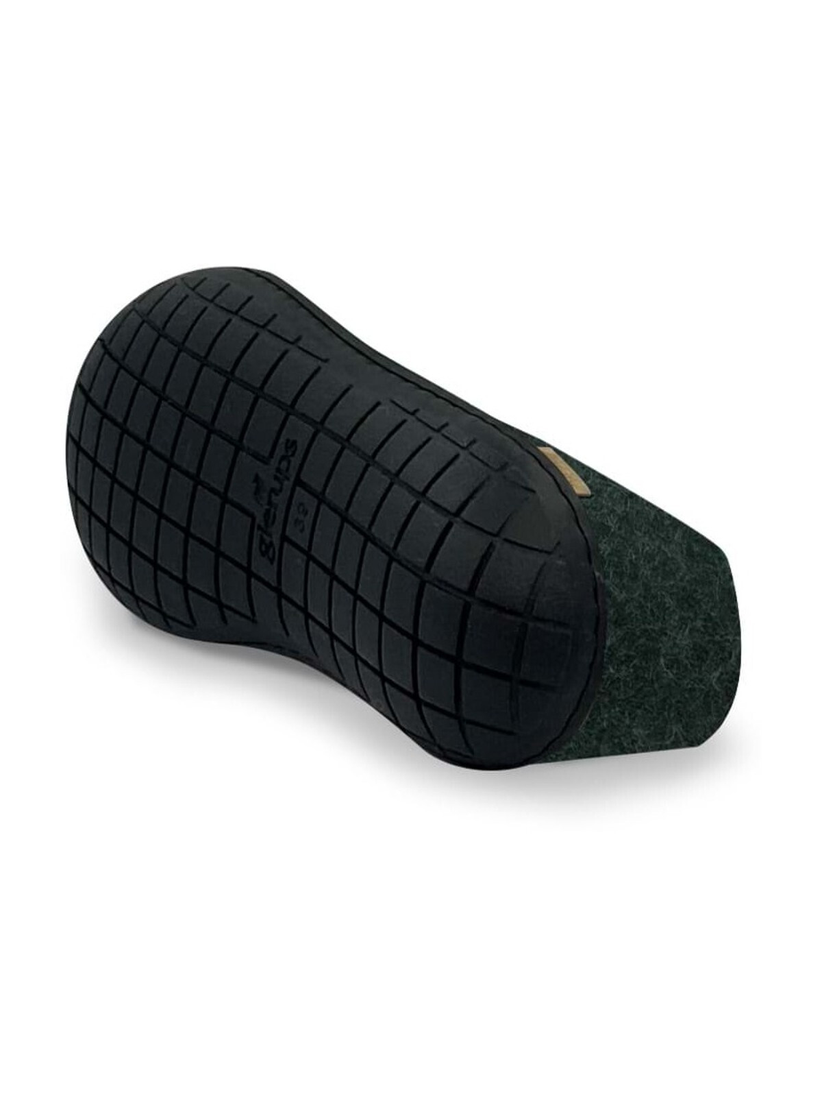 chaussons en laine vert foncé semelles noires