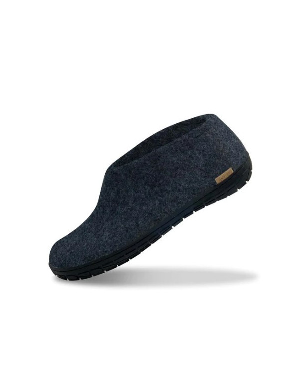 chaussons Glerups semi-montants en pure laine couleur bleu denim