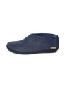chaussons Glerups semi-montants en pure laine couleur bleu denim