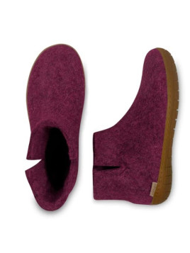 Bottines pure laine fuschia