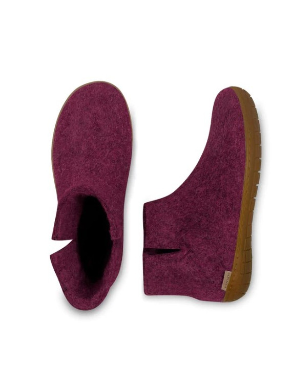 Bottines pure laine fuschia