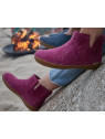 Bottines pure laine fuschia