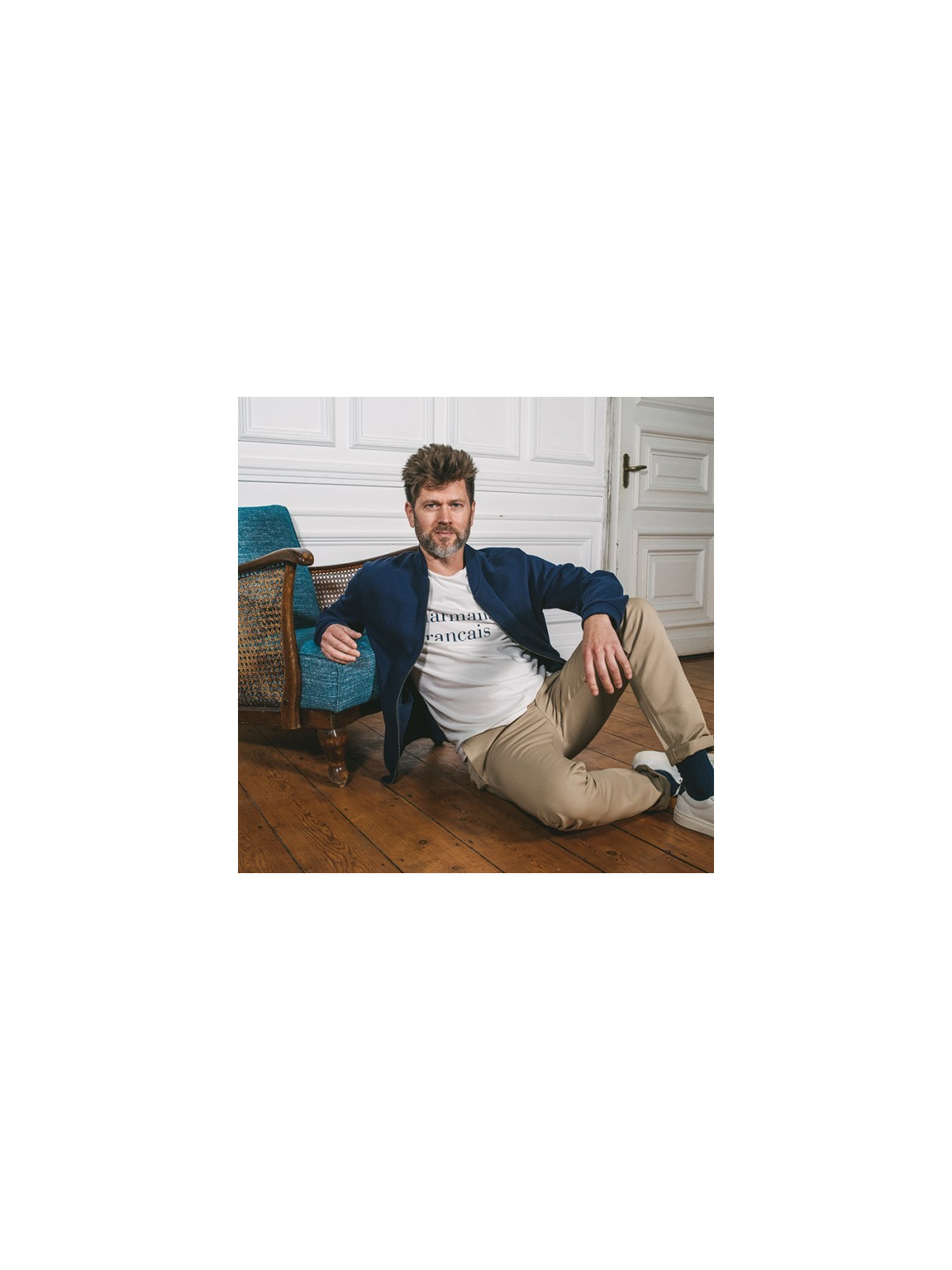 blouson homme zippé bleu marine