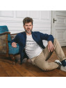 blouson homme zippé bleu marine