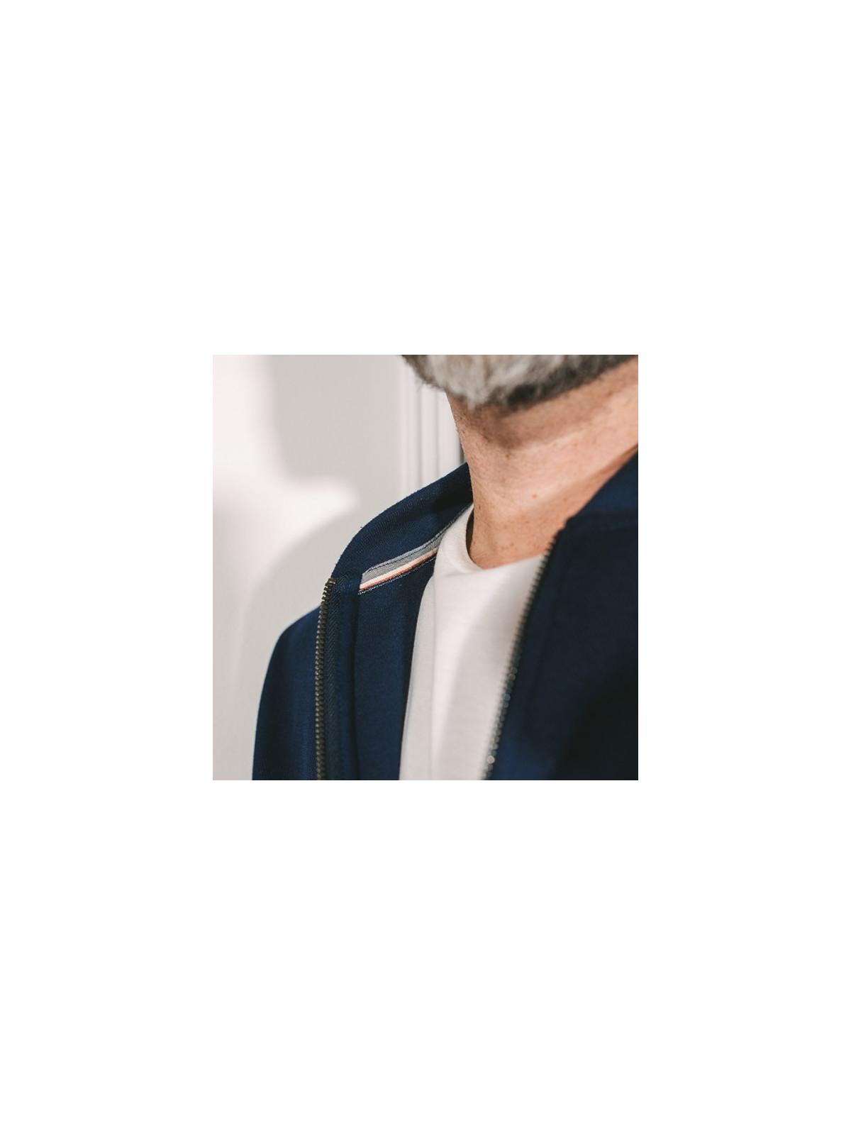 blouson homme zippé bleu marine