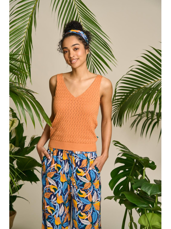 bandeau pour cheveux élastiqué sur l'arrière, croisé devant motif coloré paradise