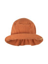 chapeau coton bio avec petit revers marron caramel