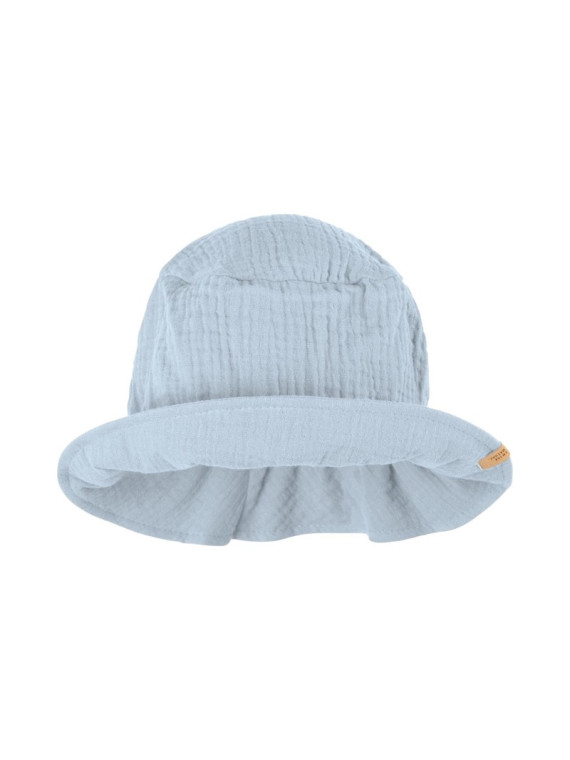 chapeau coton bio avec petit revers bleu ciel