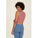 crop top femme imprimé vagues rouges sur fond blanc