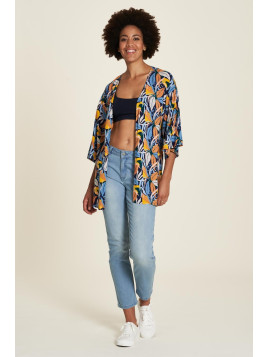veste kimono motifs paradise multicolore
