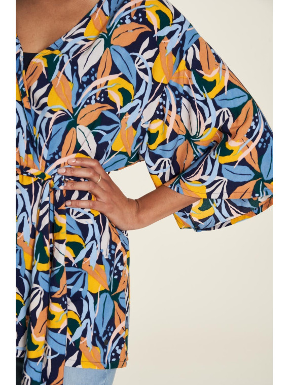 veste kimono motifs paradise multicolore