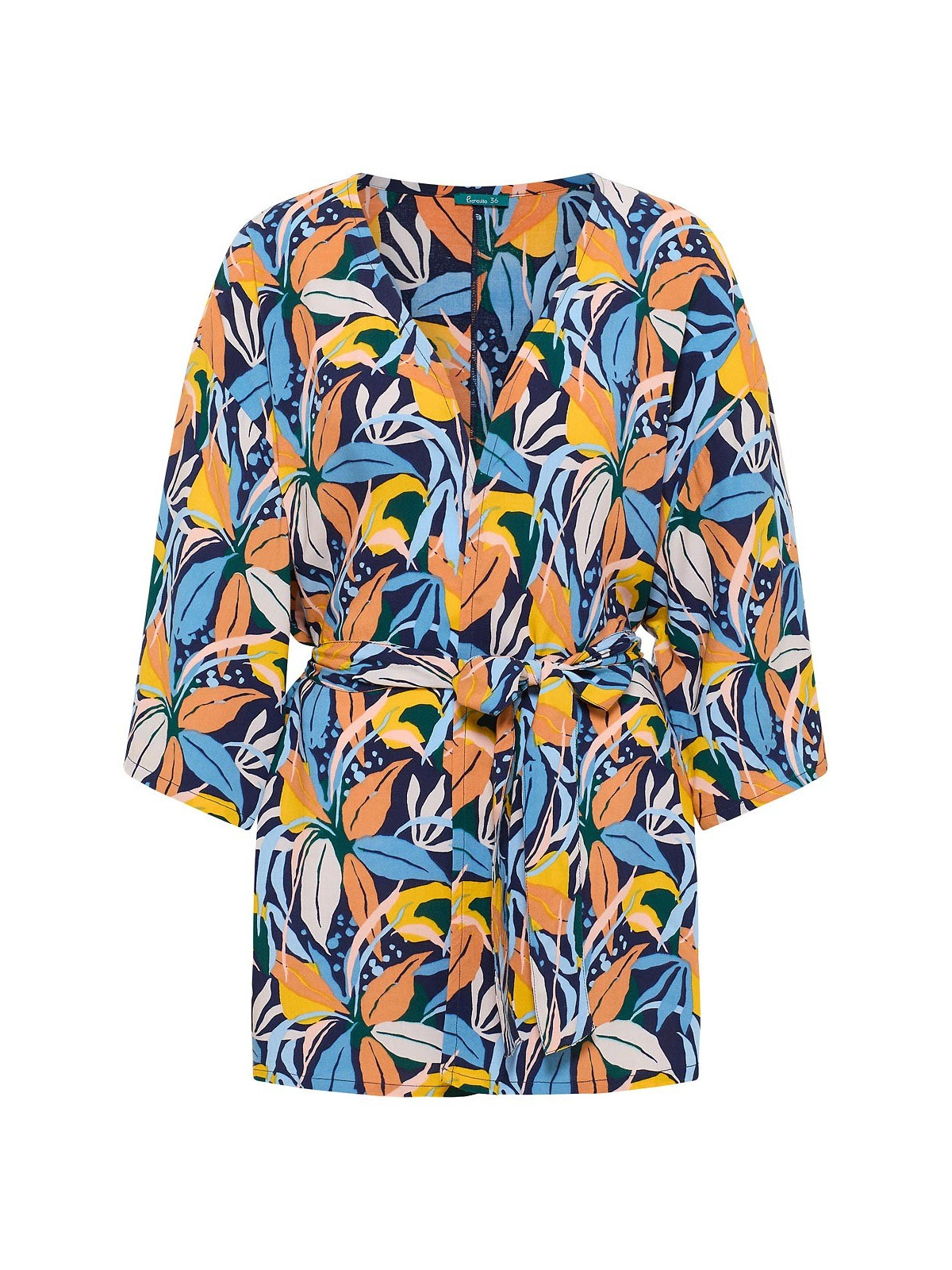 veste kimono motifs paradise multicolore
