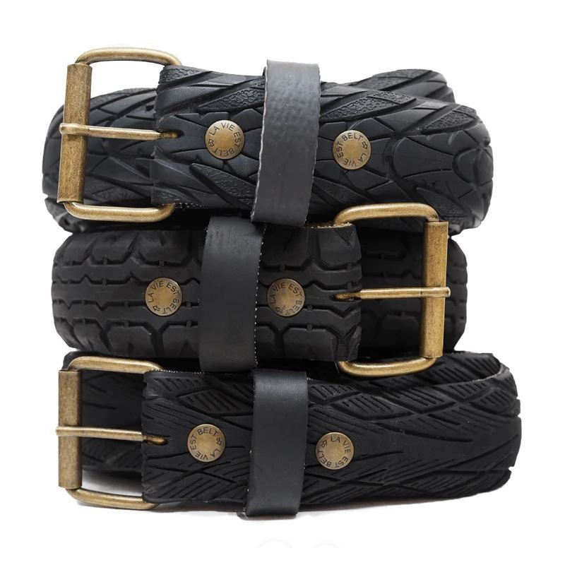 Ceinture Large en Recyclage de Pneu de Vélo - La Vie est Belt