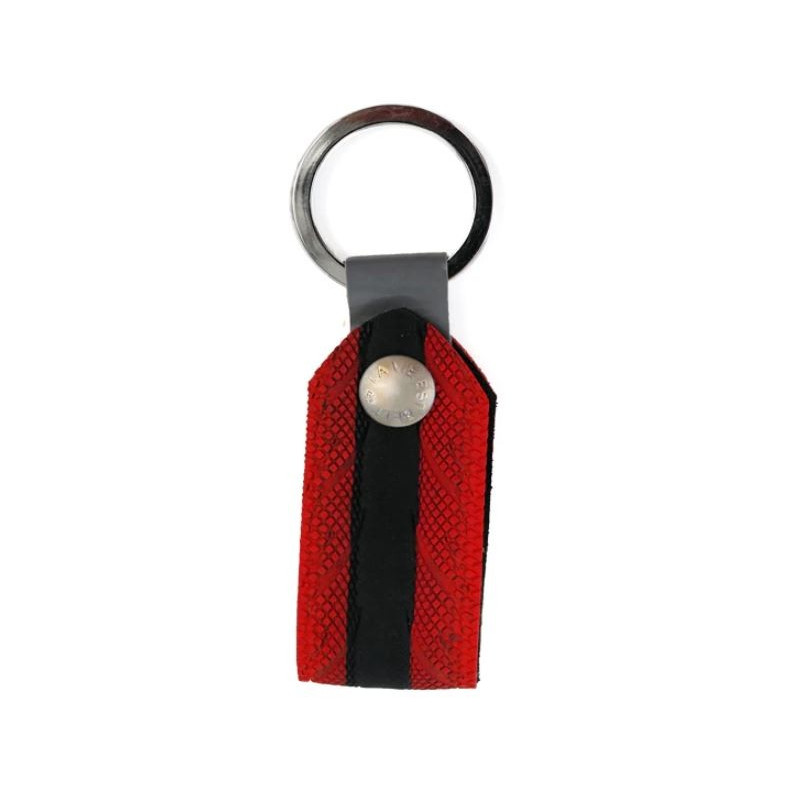 porte-clefs rouge en recyclage de pneu de vélo