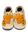 Chaussons "Girafe" Souples en Cuir pour Bébés et Enfants - Inch Blue