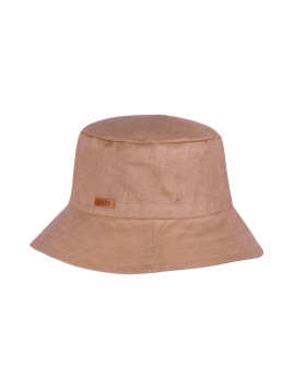 chapeau style bob bord large couleur noisette