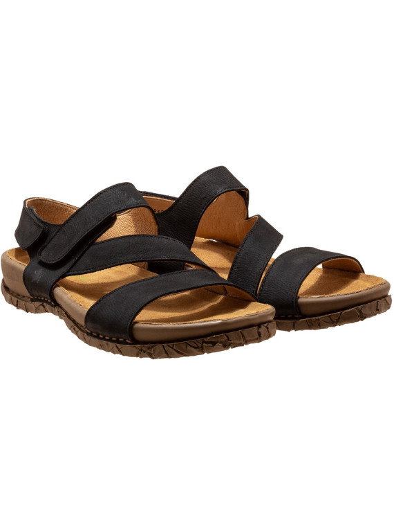 sandales avec voute plantaire brides noires à scratch