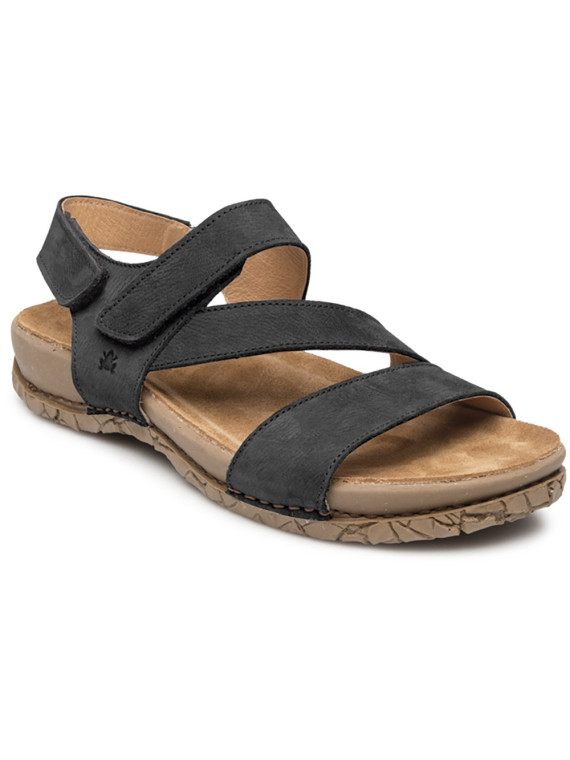 sandales avec voute plantaire brides noires à scratch