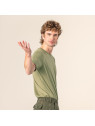 tee-shirt homme col rond kaki coupe normale