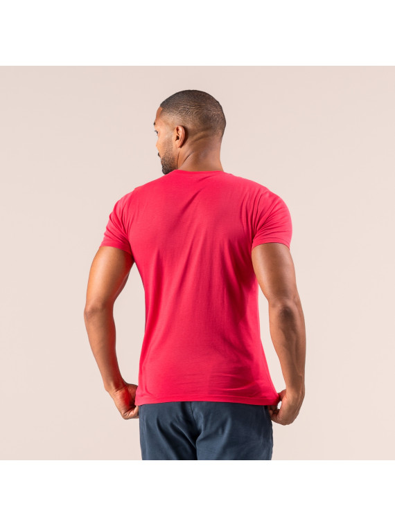 tee-shirt homme col rond rose coupe normale