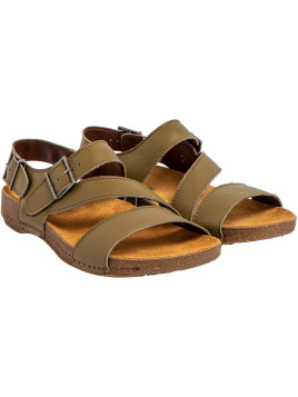 sandales brides larges réglables kaki