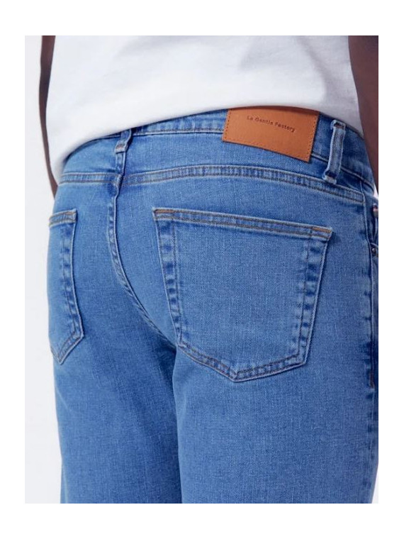 jeans homme coupe slim bleu délavé