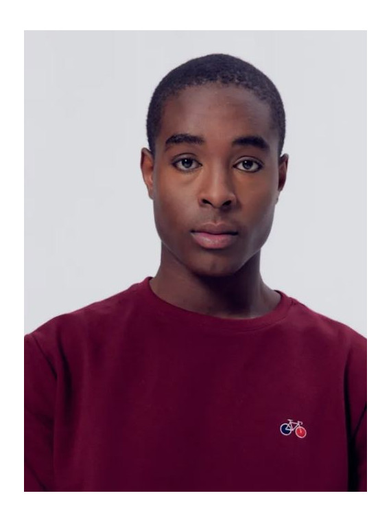 sweat homme bordeaux col rond vélo brodé sur la poitrine