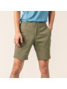 bermuda homme couleur lierre (kaki) taille élastique fermeture éclair et bouton