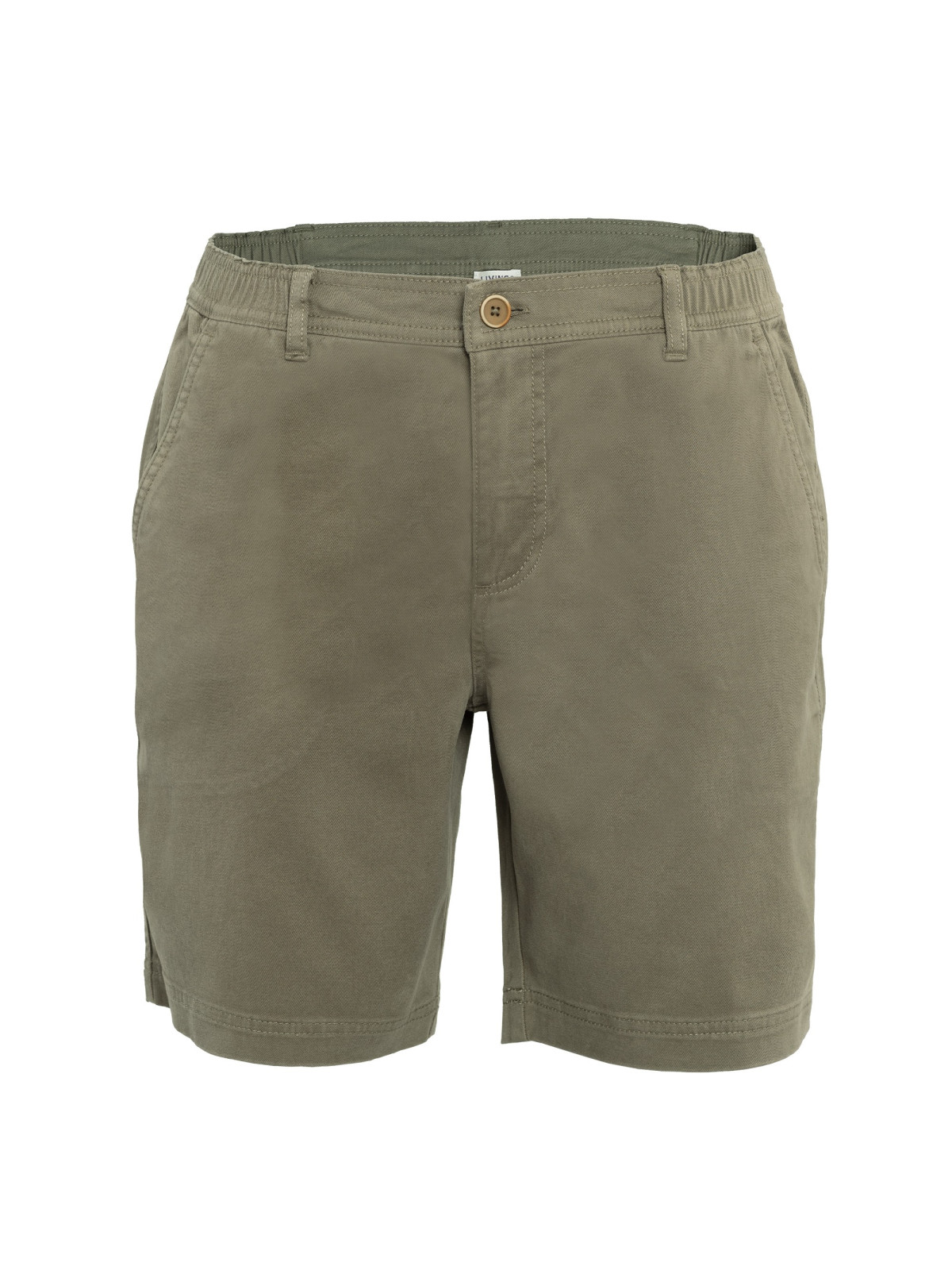 bermuda homme couleur lierre (kaki) taille élastique fermeture éclair et bouton