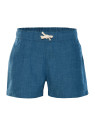 short bleu aspect jeans délavé taille élastique avec lien de serrage