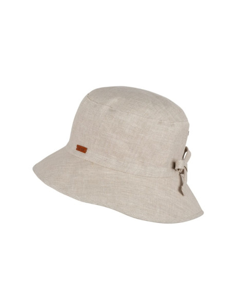 chapeau nature en lin à bord large noeud sur l'arrière