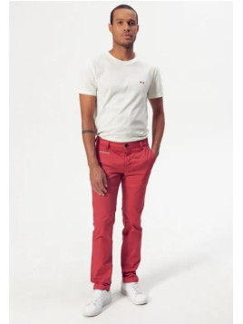 pantalon chino homme coupe droite rouge