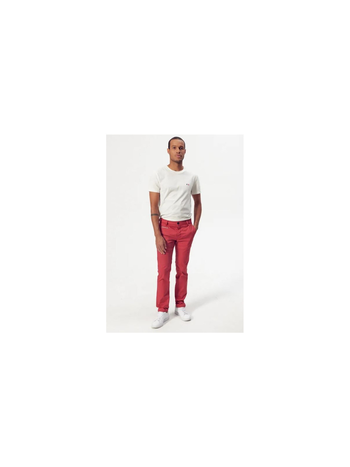 pantalon chino homme coupe droite rouge