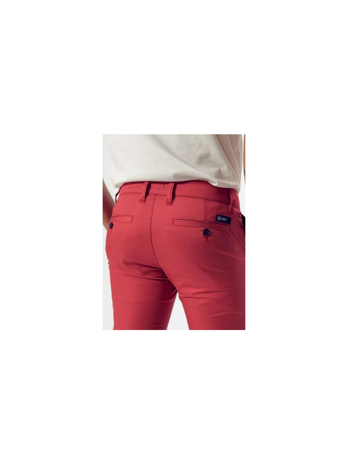 pantalon chino homme coupe droite rouge