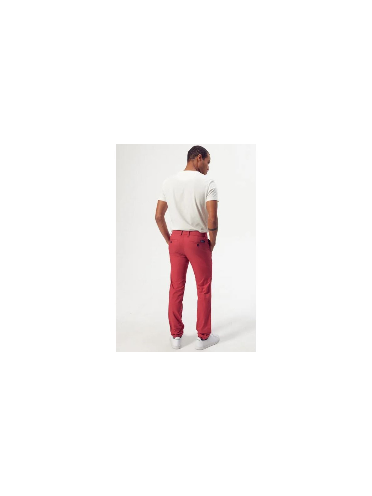 pantalon chino homme coupe droite rouge