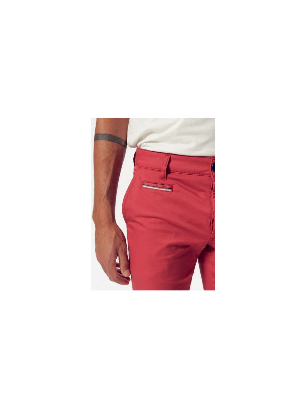 pantalon chino homme coupe droite rouge
