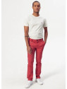 pantalon chino homme coupe droite rouge