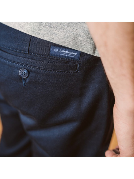Chino "Léon" 100% coton bio marine