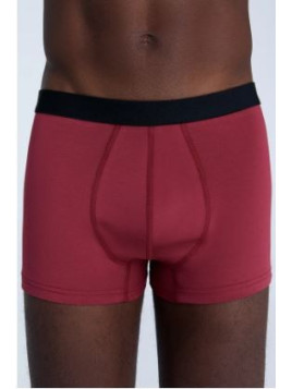 boxer homme coton bio albero natur rouge bande élastique noire