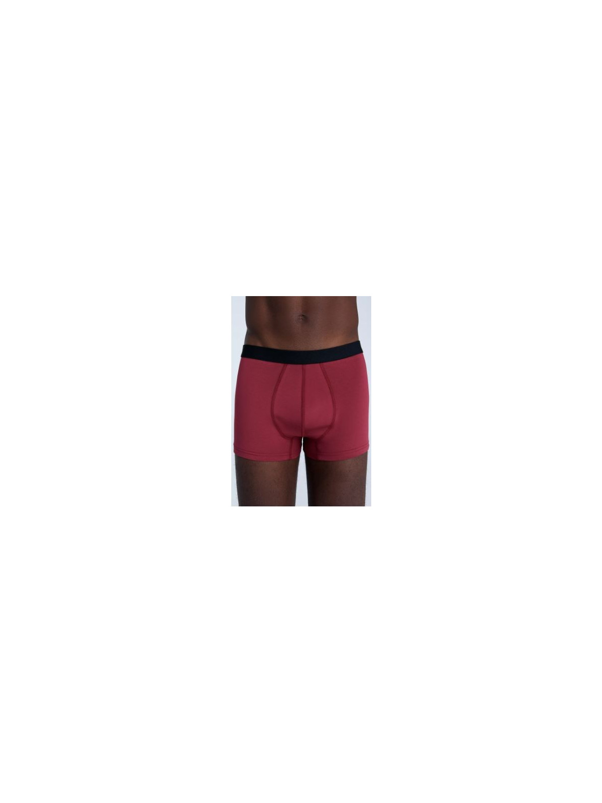 boxer homme coton bio albero natur rouge bande élastique noire