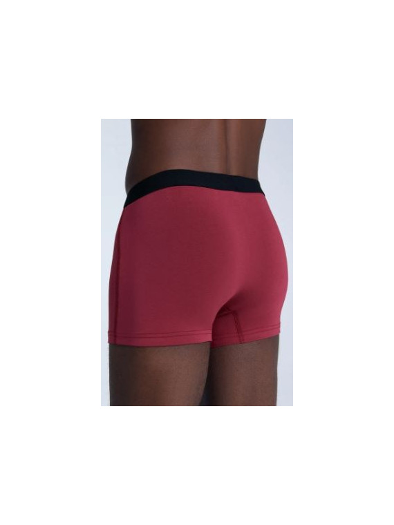 boxer homme coton bio albero natur rouge bande élastique noire