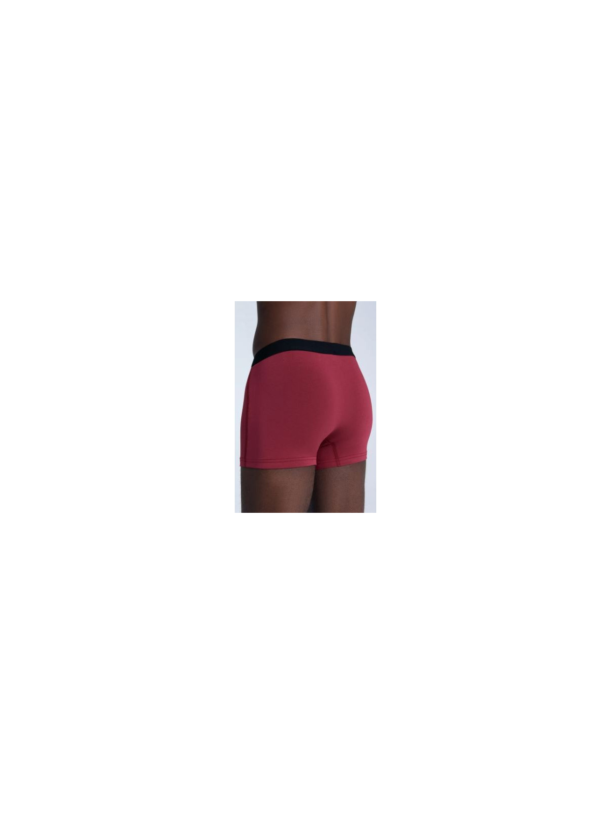 boxer homme coton bio albero natur rouge bande élastique noire