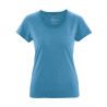 tee-shirt chanvre et coton bio bleu atlantique col rond roulotté