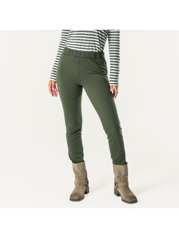 pantalon taille élastique 2 poches à l'arrière vert foncé
