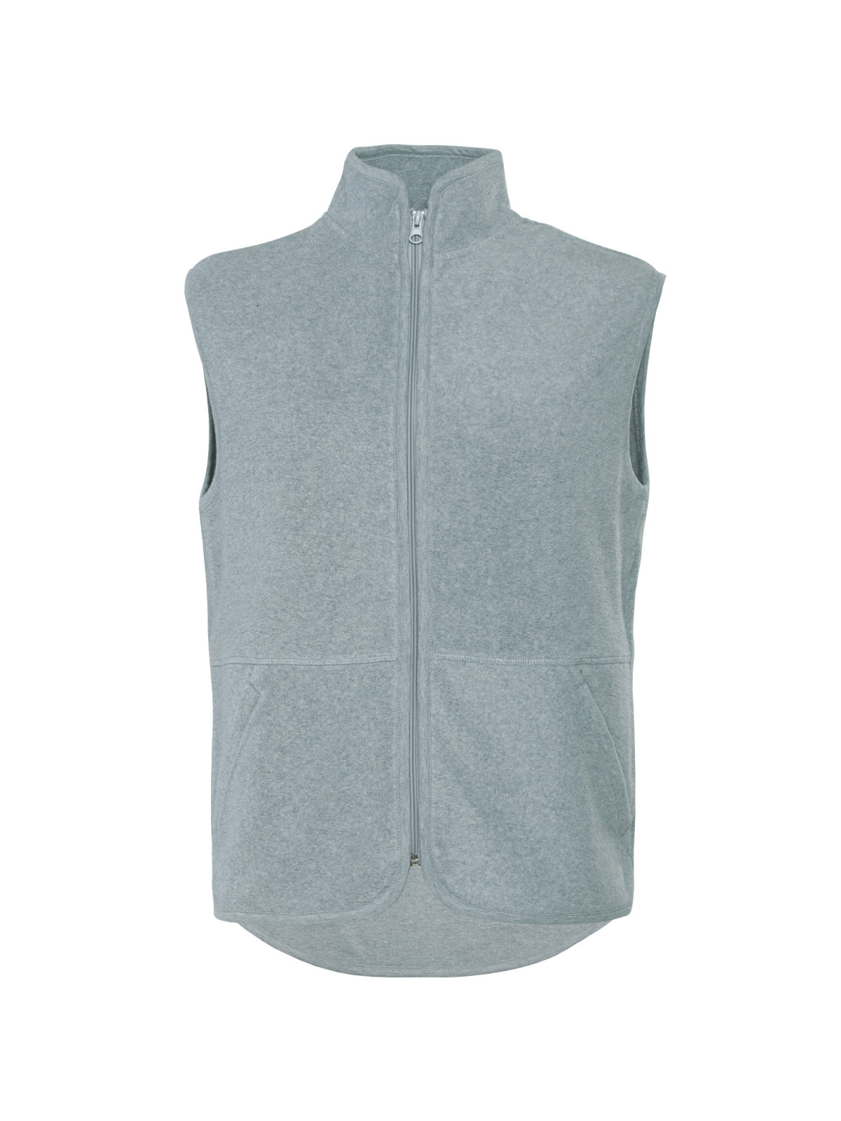 gilet sans manche zippé gris clair