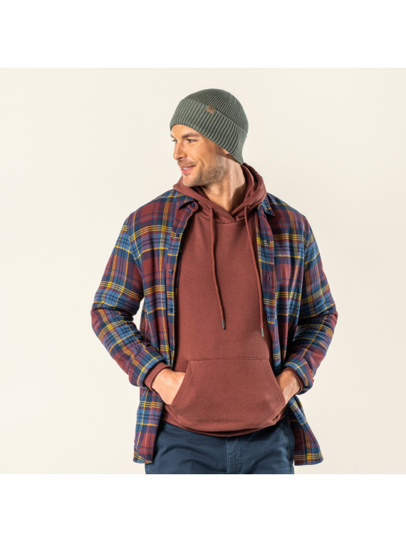 chemise de flanelle à carreaux bordeaux et bleu